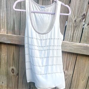 Express Tank with Bling Embellishments, Versatile Style; Size Med